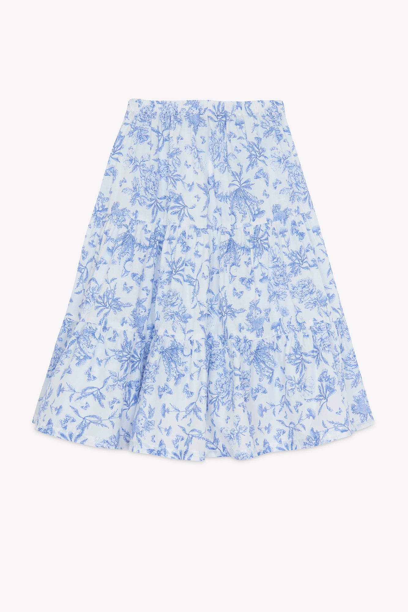 Ensemble long - Bleu coton imprimé inspiration toile de jouy