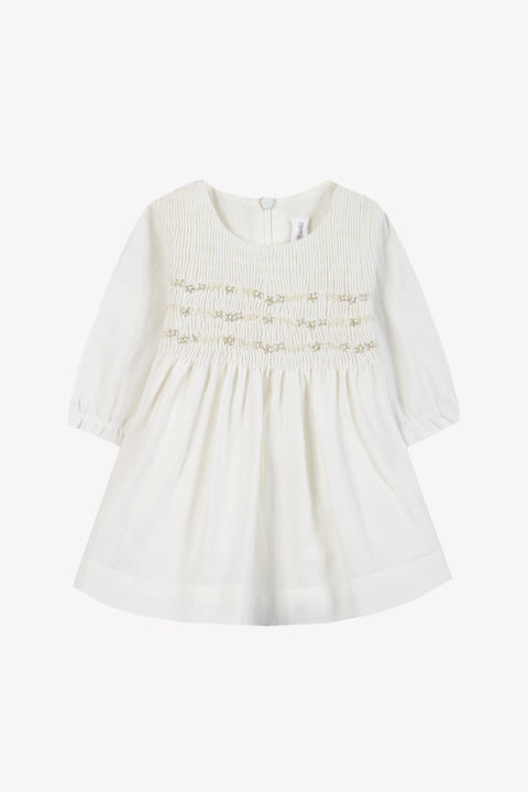 Dress - Ecru cotton Round neck - Image principale
