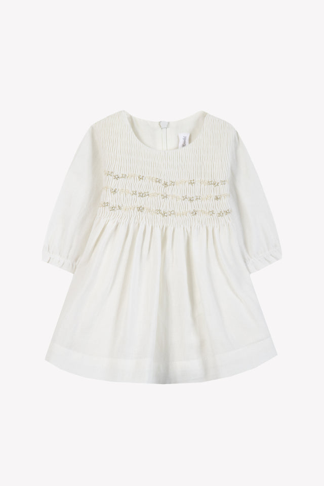 Robe - Ecru coton col rond - Image principale