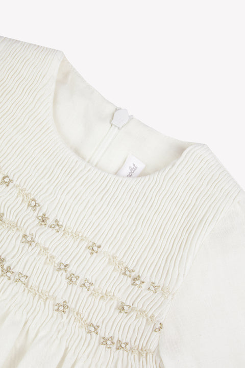 Robe - Ecru coton col rond - Image principale