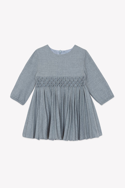 Vestito - Grigio medio Colletto Girocollo Pieghe piatti - Image principale