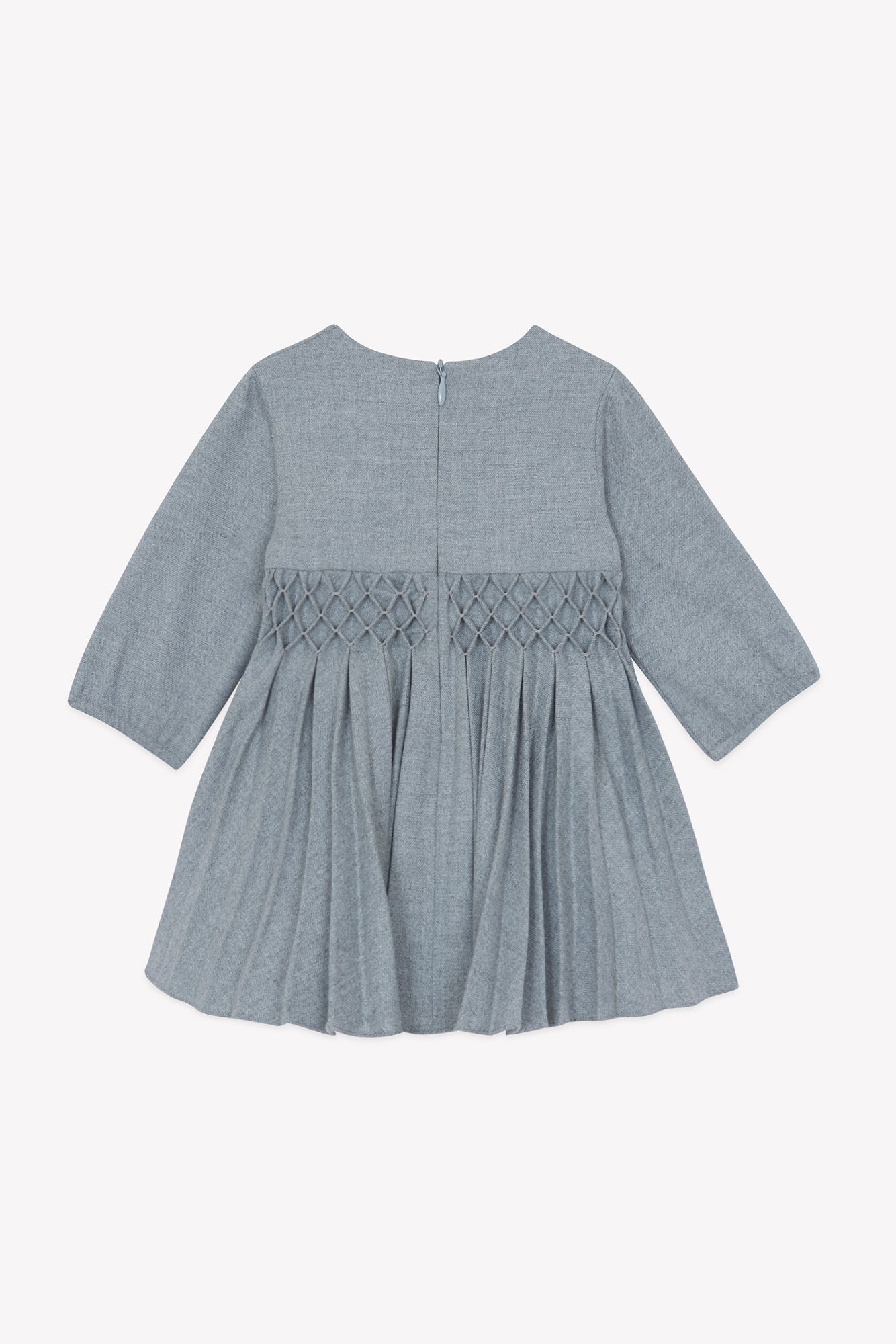 Vestito - Grigio medio Colletto Girocollo Pieghe piatti