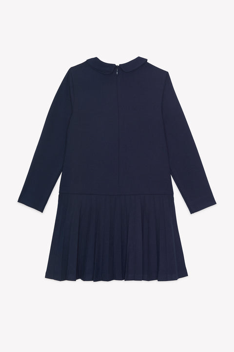 Dress - Navy Peter pan collar Pleats dishes - Image principale