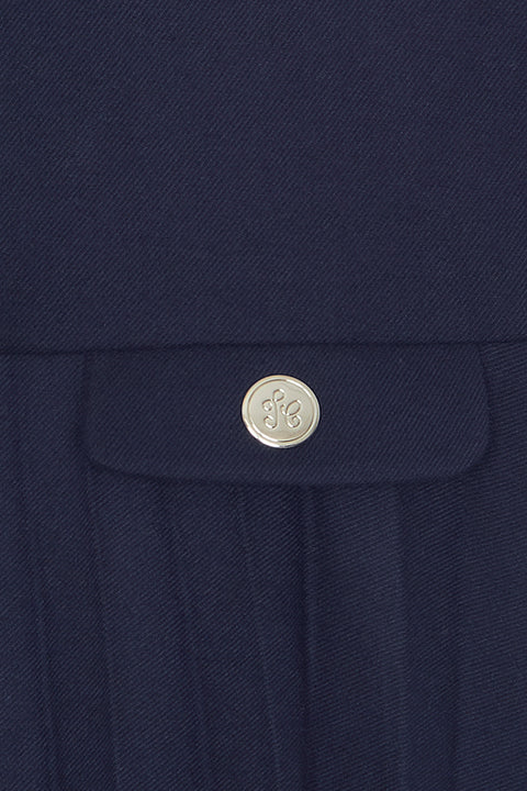 Dress - Navy Peter pan collar Pleats dishes - Image principale