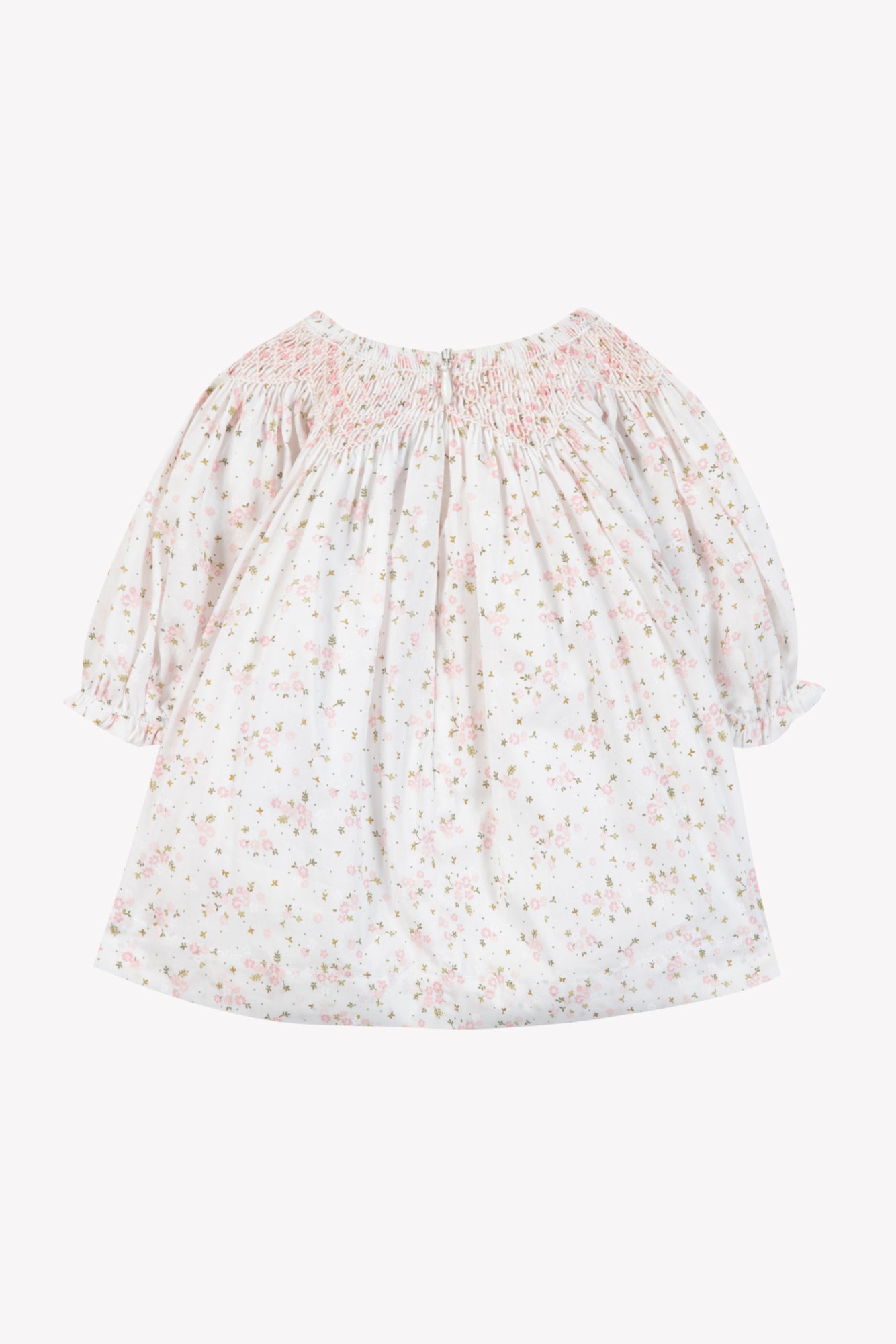 Robe - Ecru coton imprimé fleuri