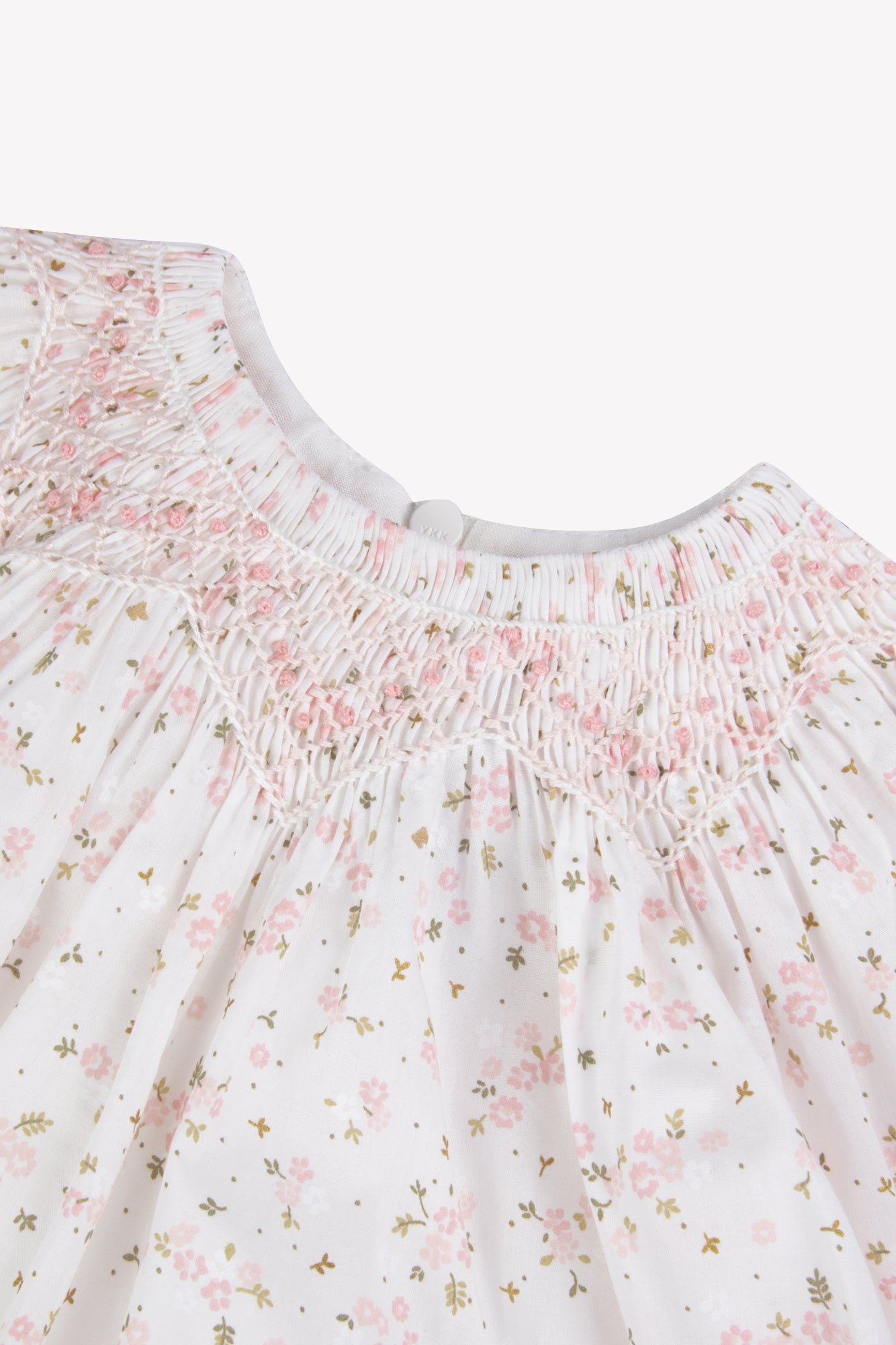 Robe - Ecru coton imprimé fleuri