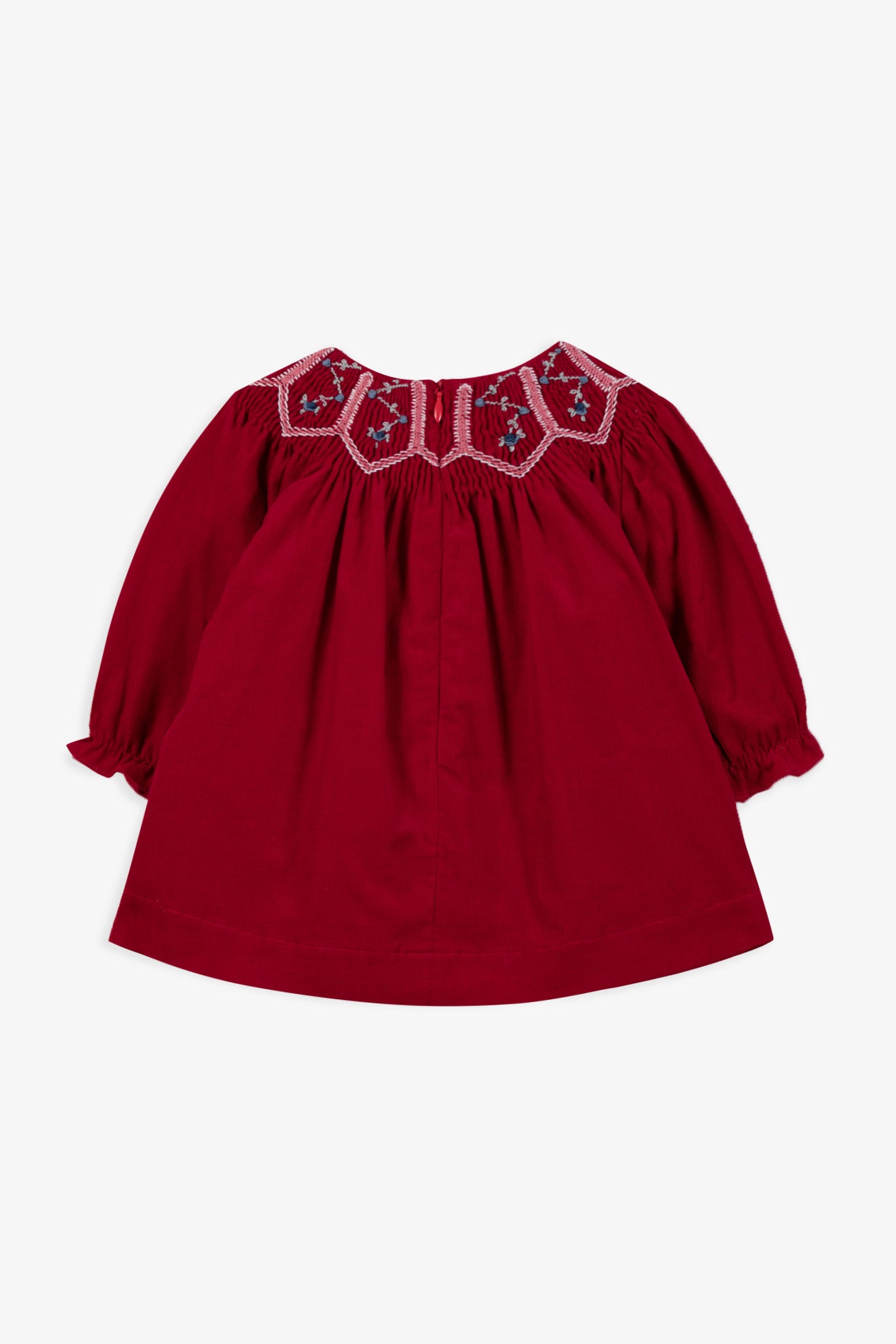 Vestito - Fiorellini in cotone color ciliegia
