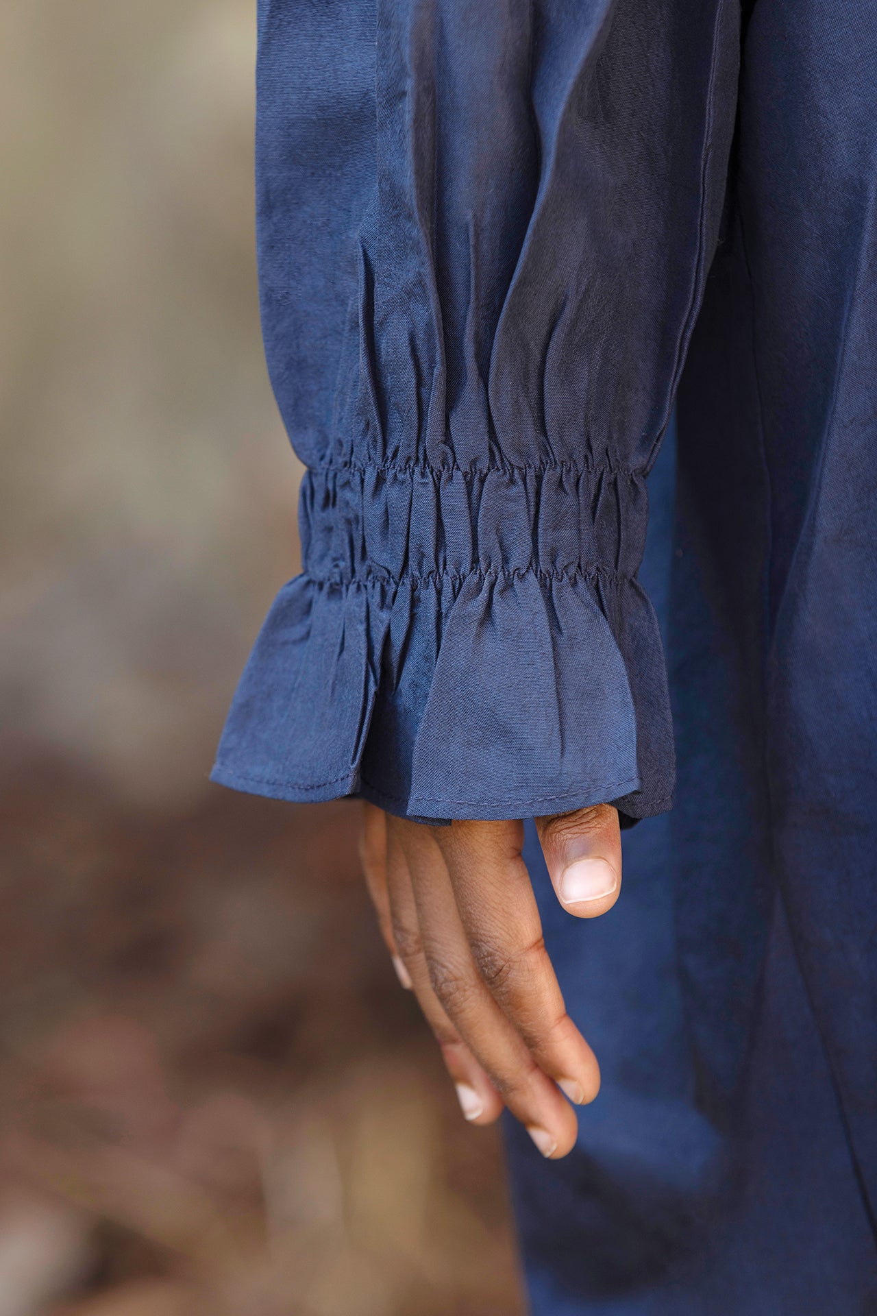 Dress - Navy silk beads