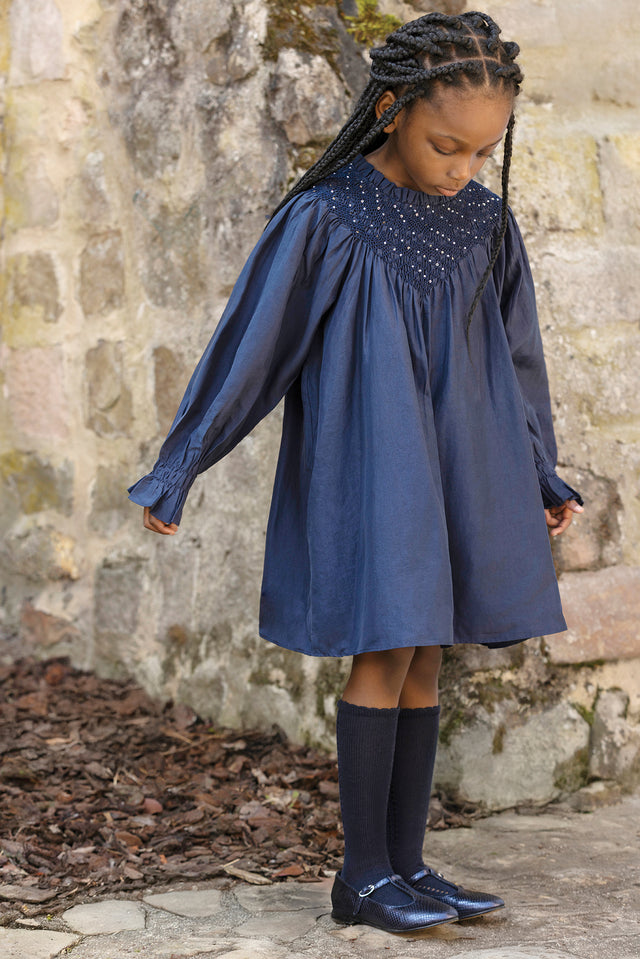 Dress - Navy silk beads - Image principale