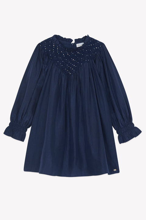 Robe - Marine soie perles - Image principale