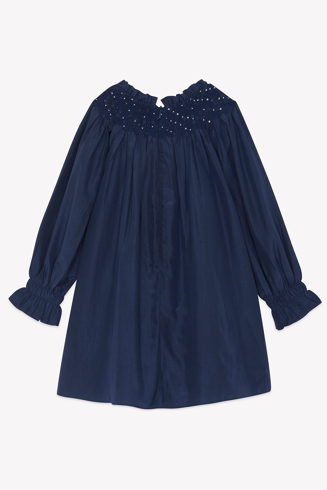 Dress - Navy silk beads