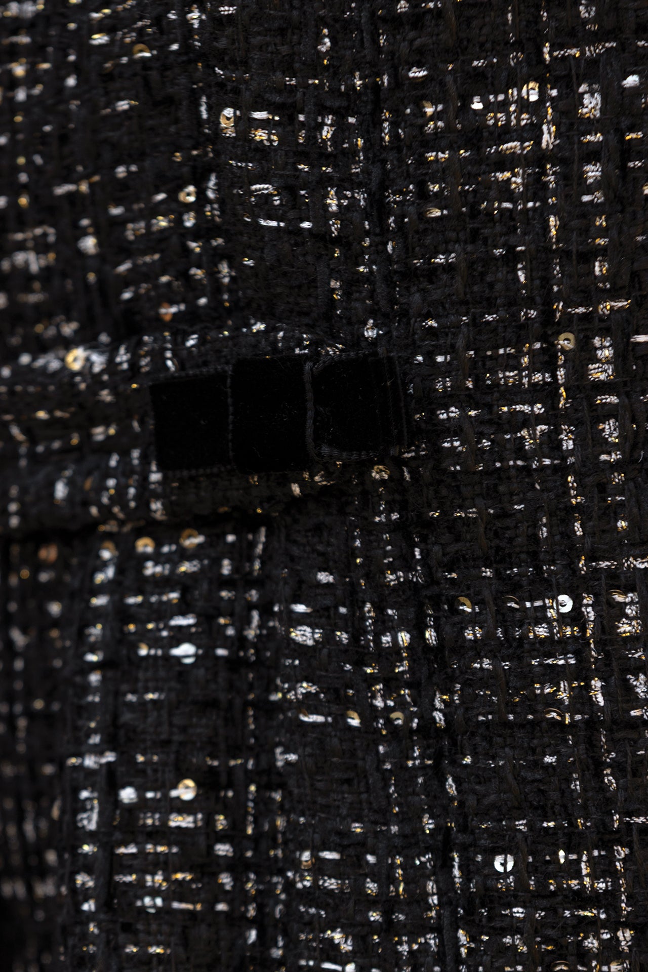 Dress - Black tweed Round neck