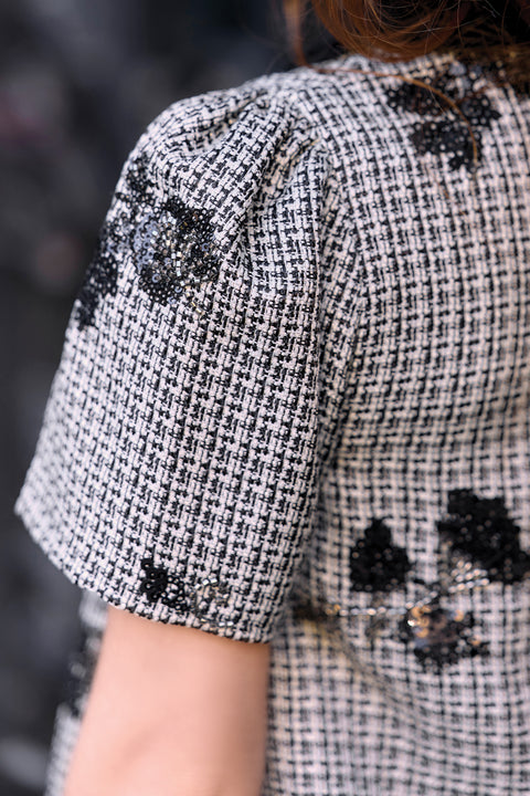 Dress - Black Peter pan collar Puppytooth - Image principale