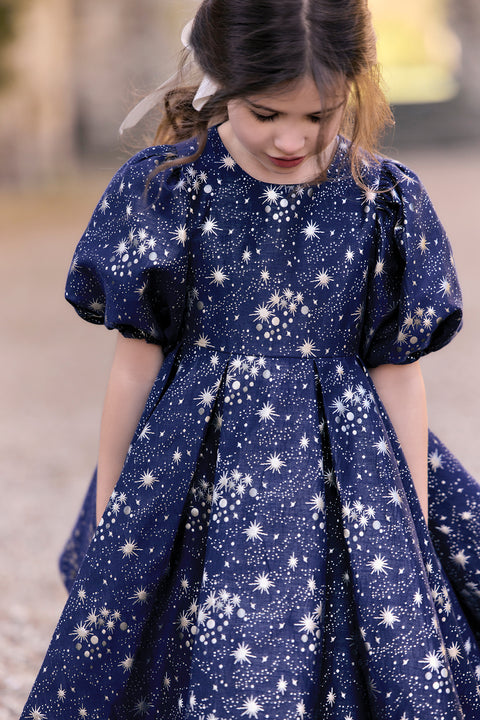 Dress - Navy Round neck jacquard stars - Image principale