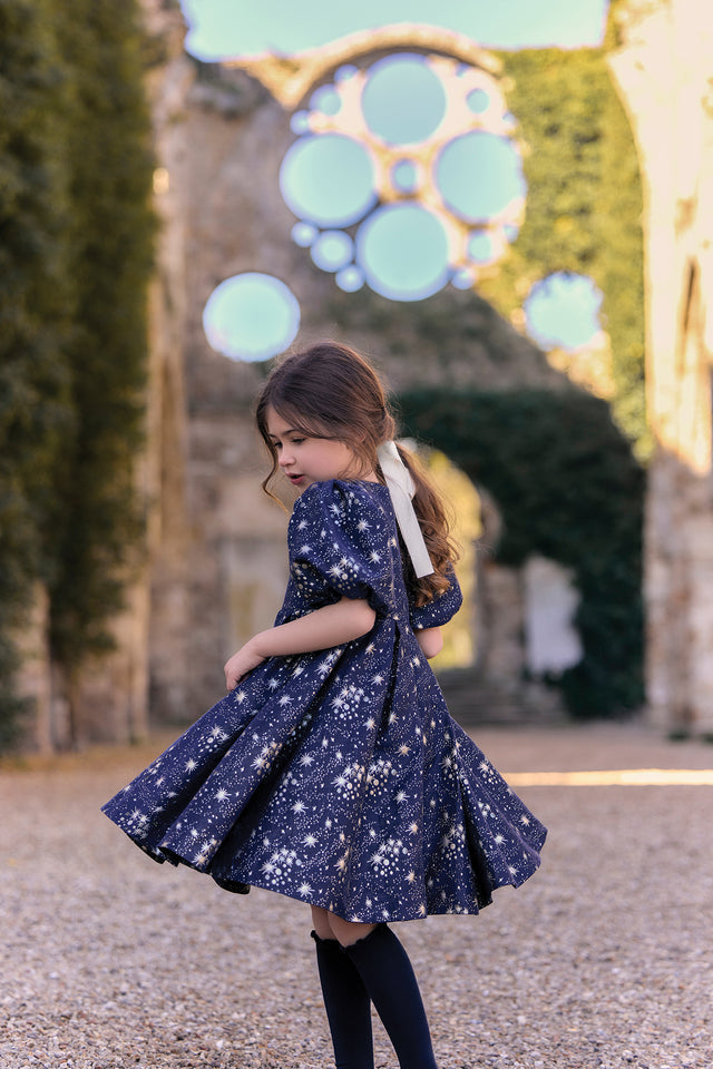 Dress - Navy Round neck jacquard stars - Image principale