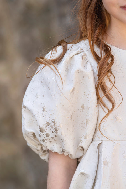 Dress - Ecru Round neck jacquard stars - Image principale