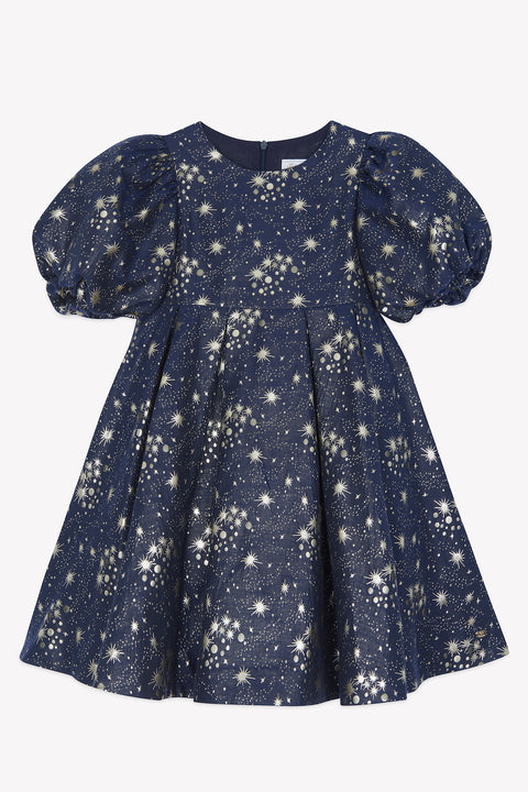 Robe - Marine col rond jacquard étoiles - Image principale