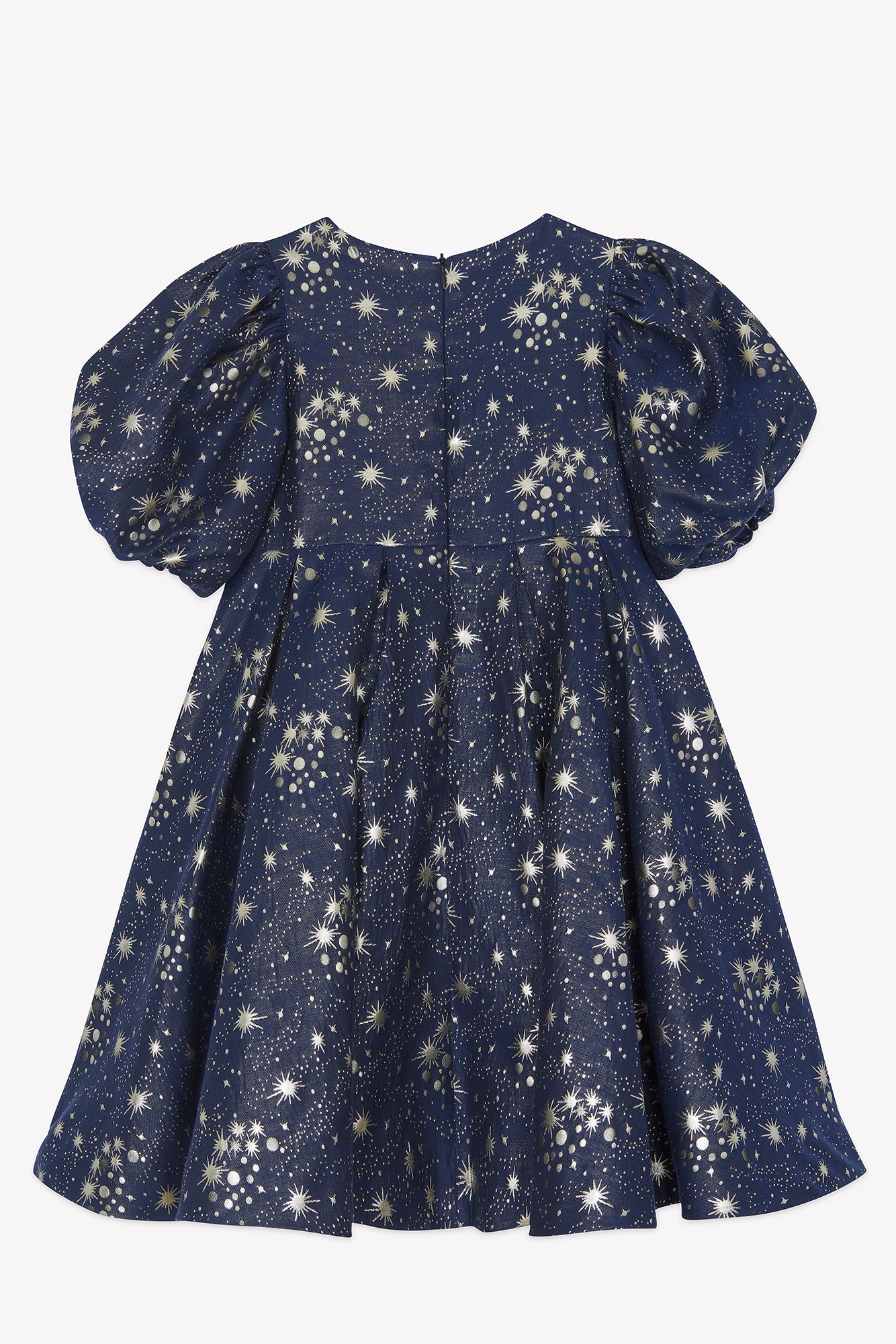 Dress - Navy Round neck jacquard stars