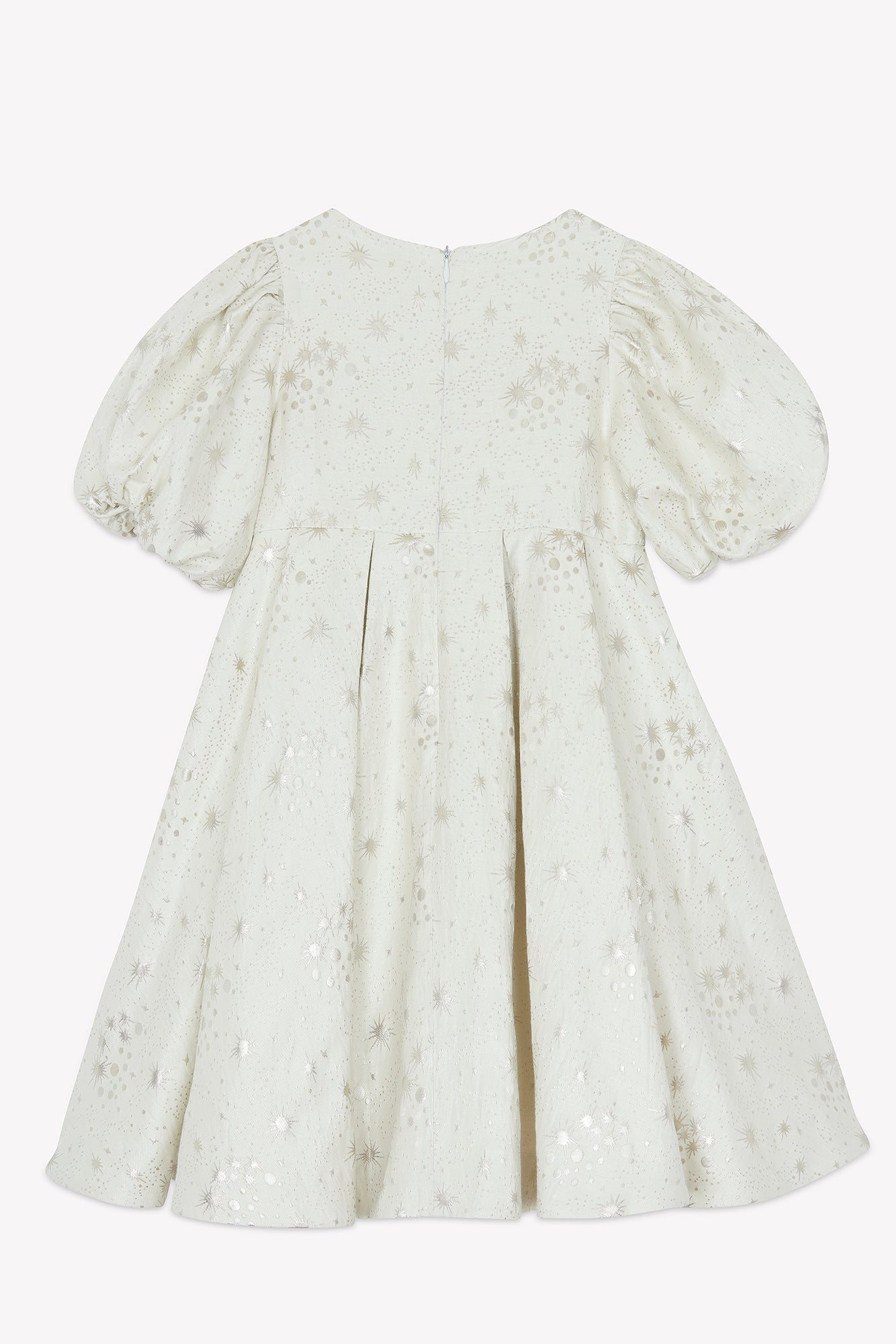 Dress - Ecru Round neck jacquard stars