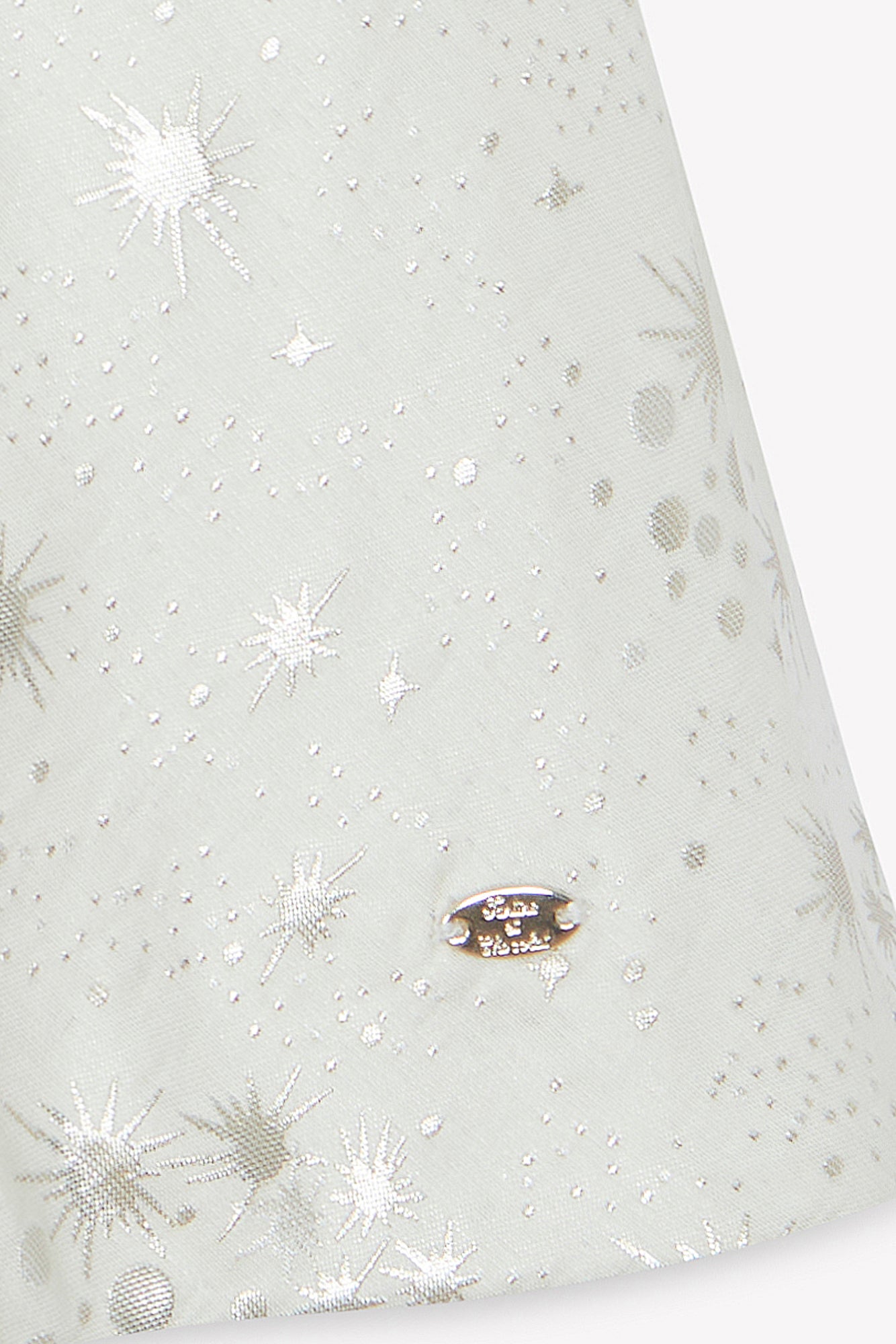 Dress - Ecru Round neck jacquard stars