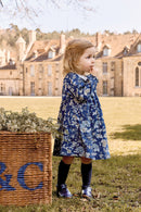 Dress - Navy cotton Print Liberty