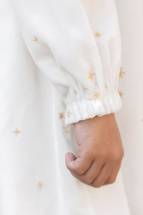 Dress - Ecru Round neck Velvet stars - Image principale
