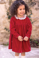 Vestito - Ciliegia Velluto Colletto Laccio