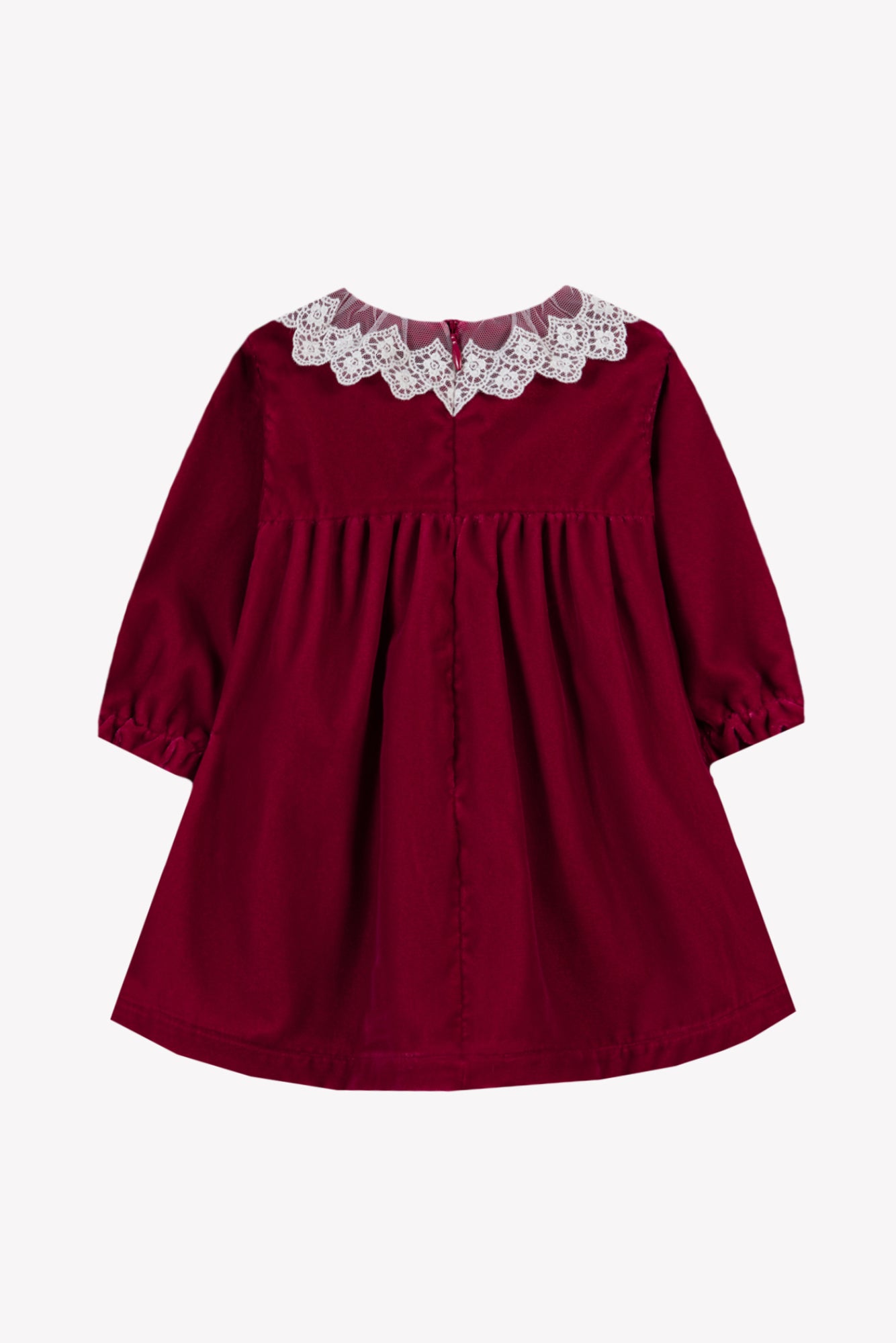 Vestito - Ciliegia Velluto Colletto Laccio