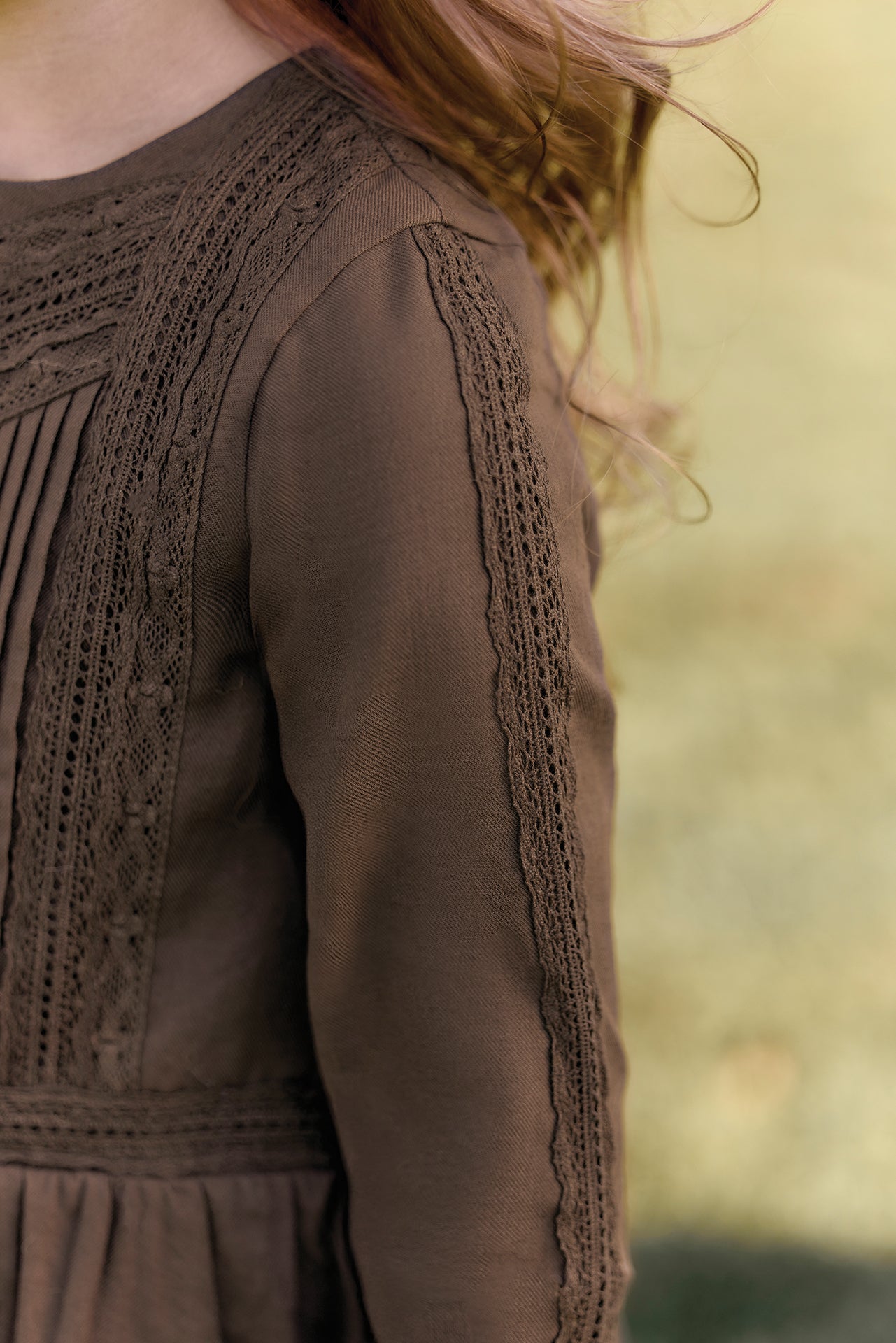 Dress - Brown cotton flat pleats