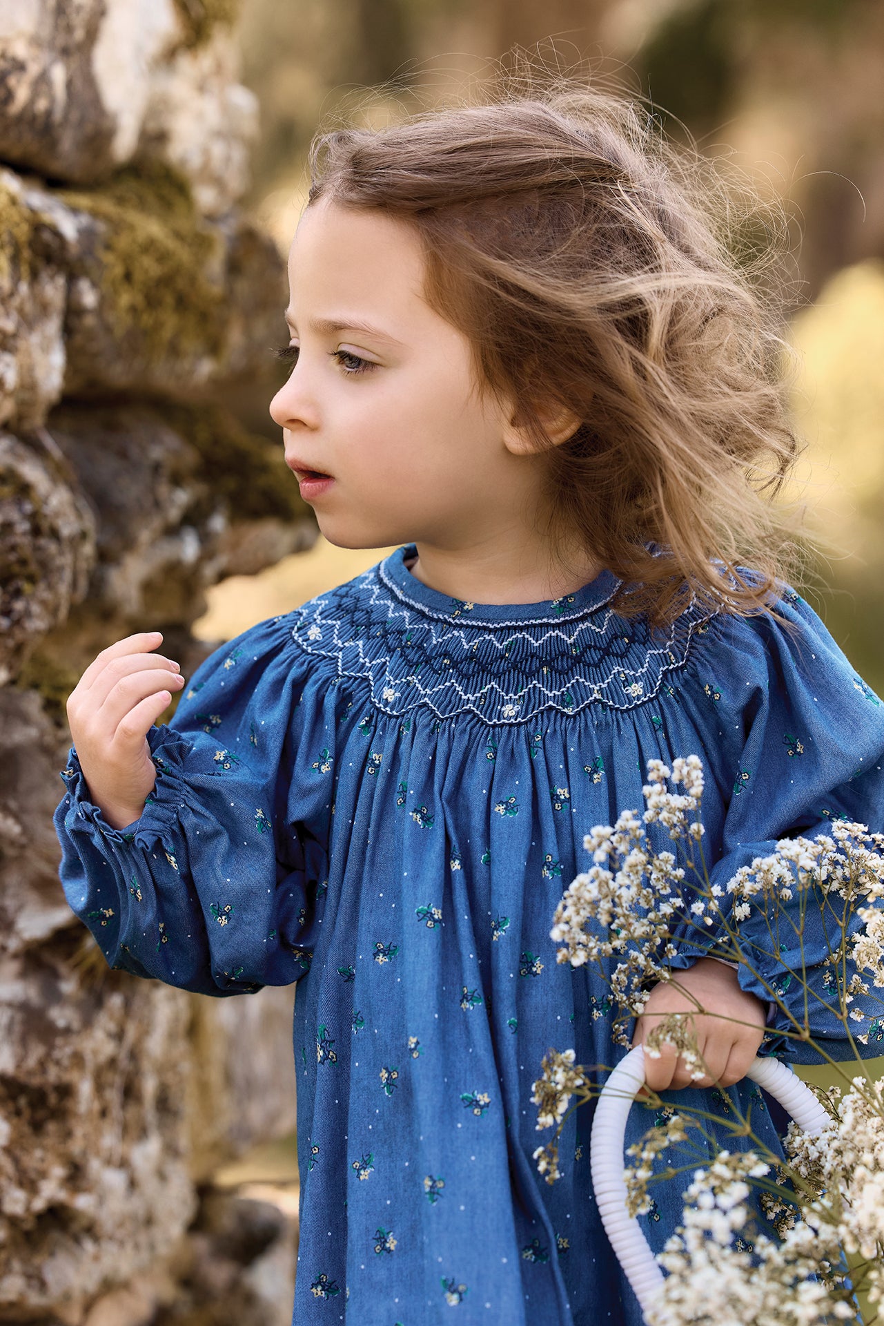 Robe - Nuage coton smocks motif à fleurs