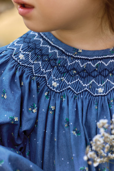 Robe - Nuage coton smocks motif à fleurs - Image principale