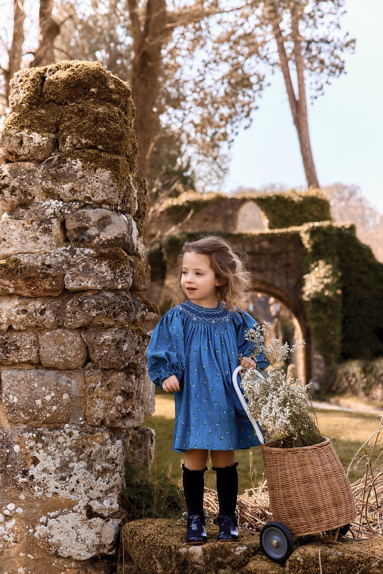 Robe - Nuage coton smocks motif à fleurs