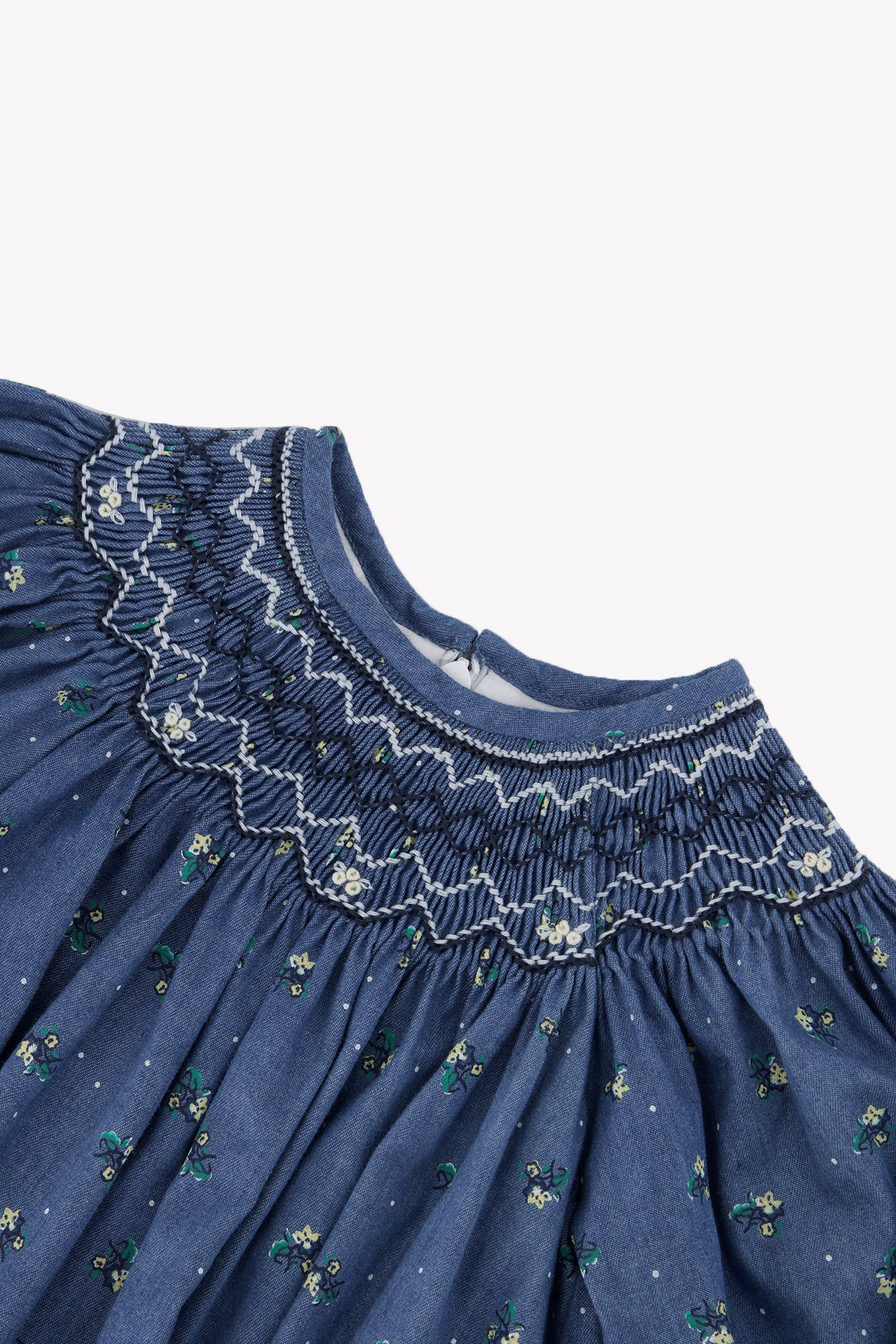 Robe - Nuage coton smocks motif à fleurs