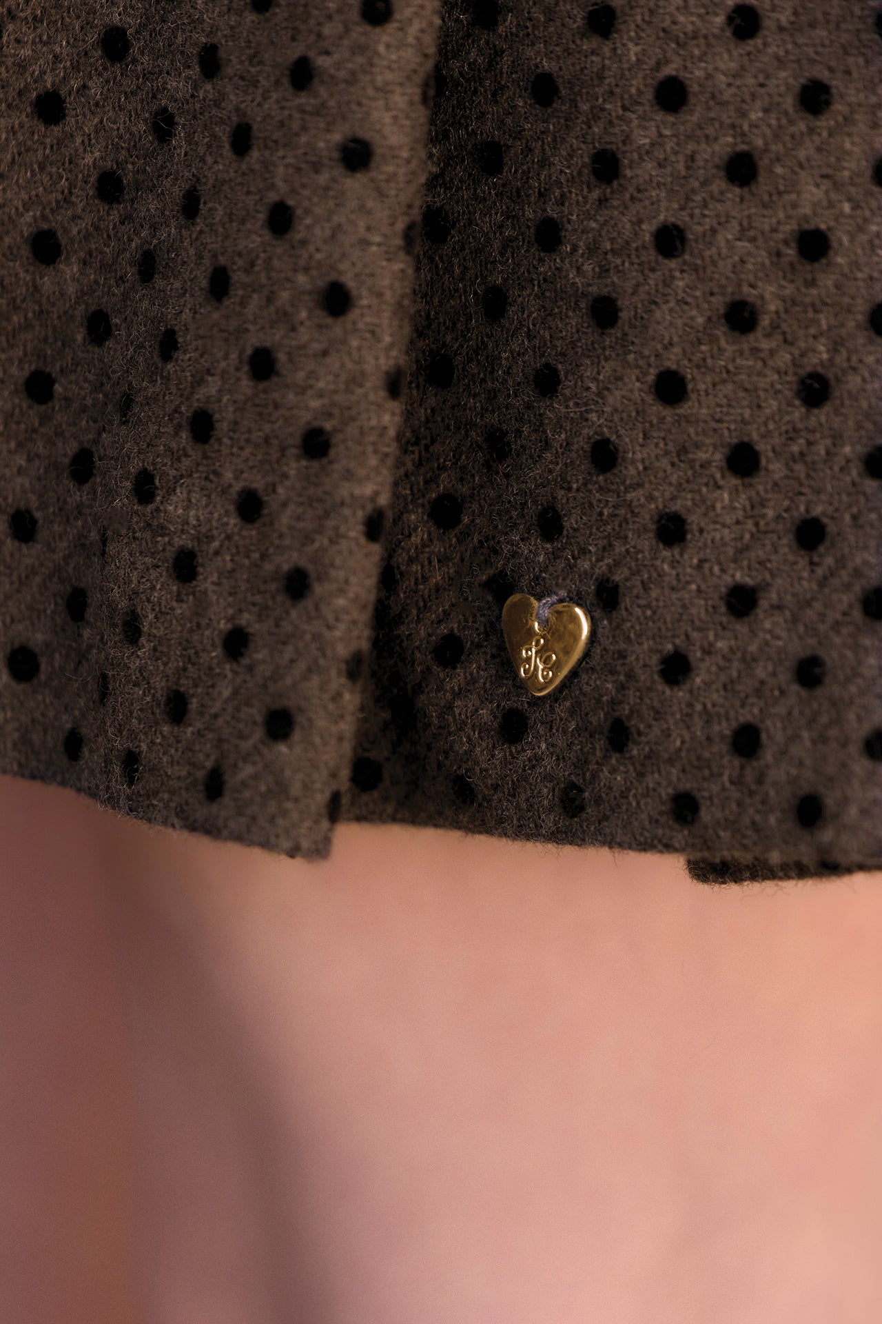 Dress - Brown Wool Collar clausine Scalloped