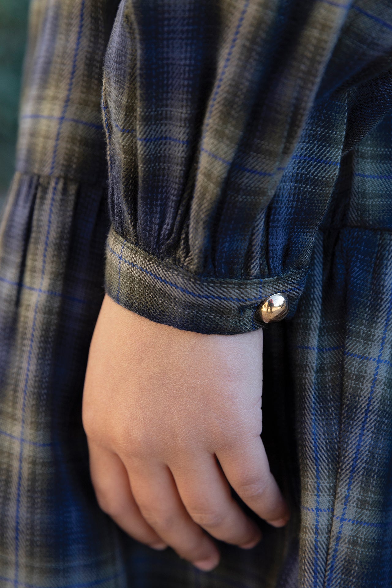 Dress - Navy cotton Check