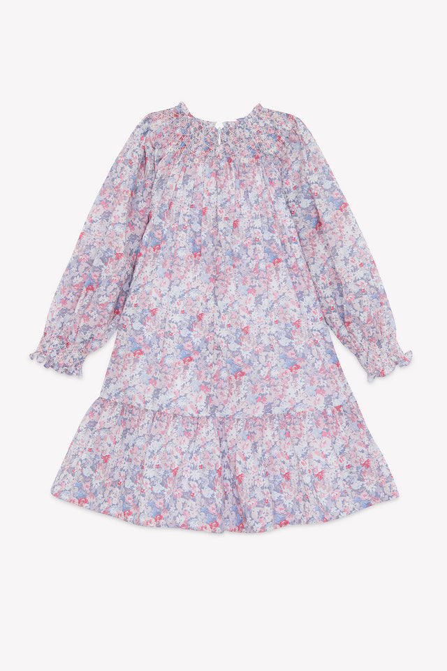 Dress - Grey medium cotton Print flowers - Image principale