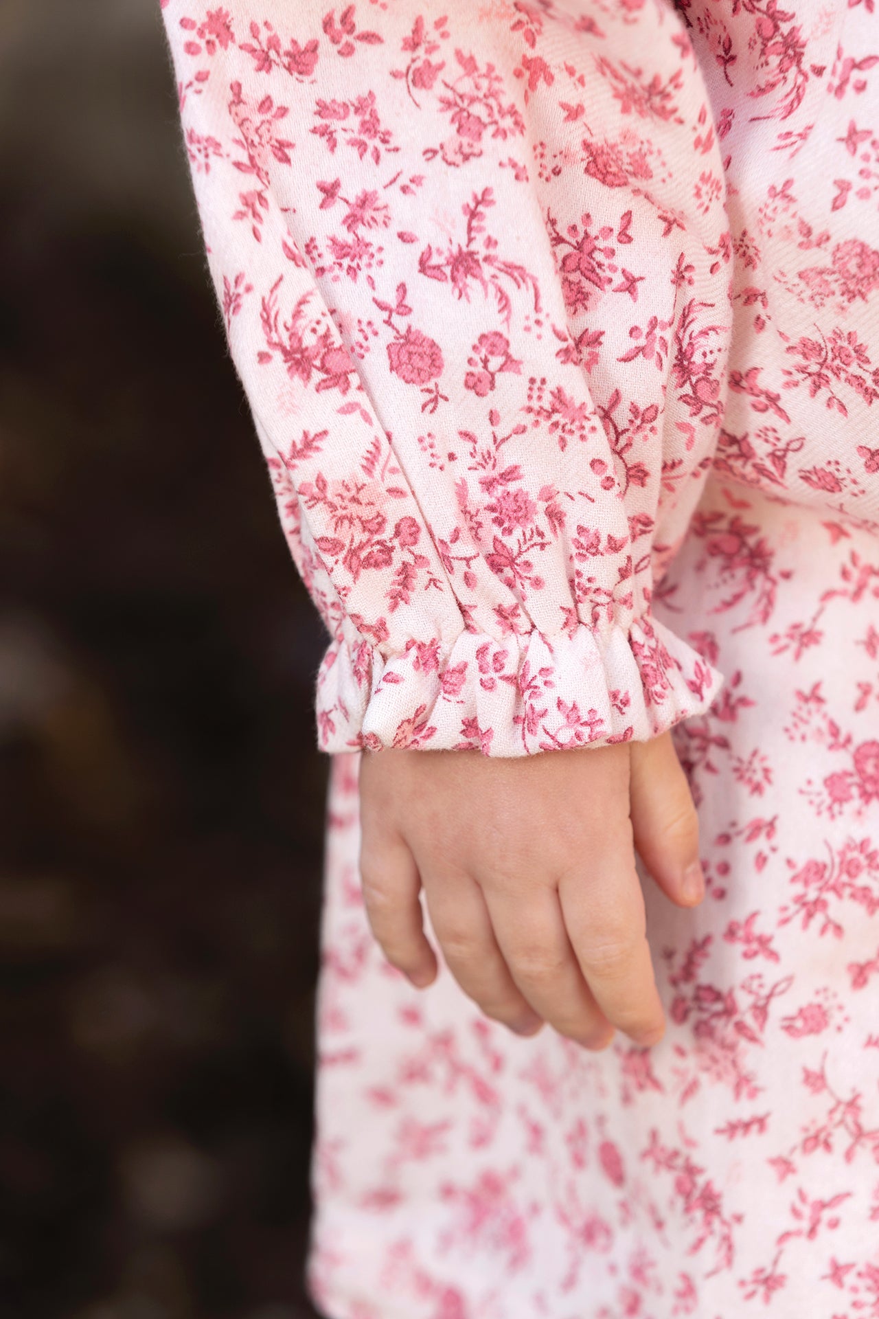 Dress - Ecru Print floral cotton