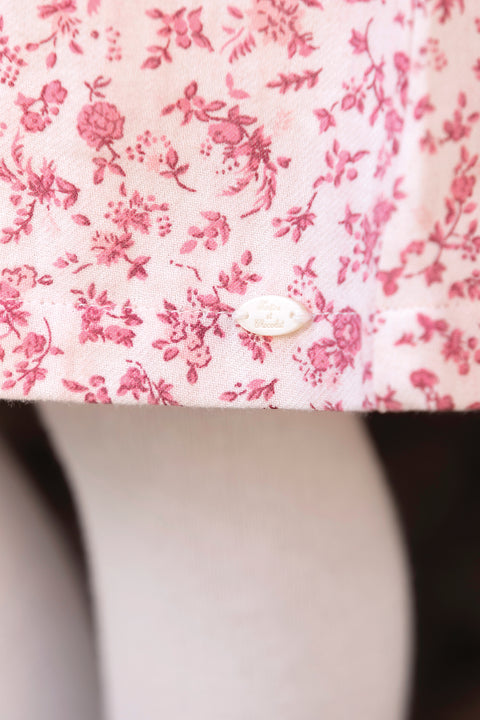 Kleid - Ecru floraler Baumwolldruck - Image principale