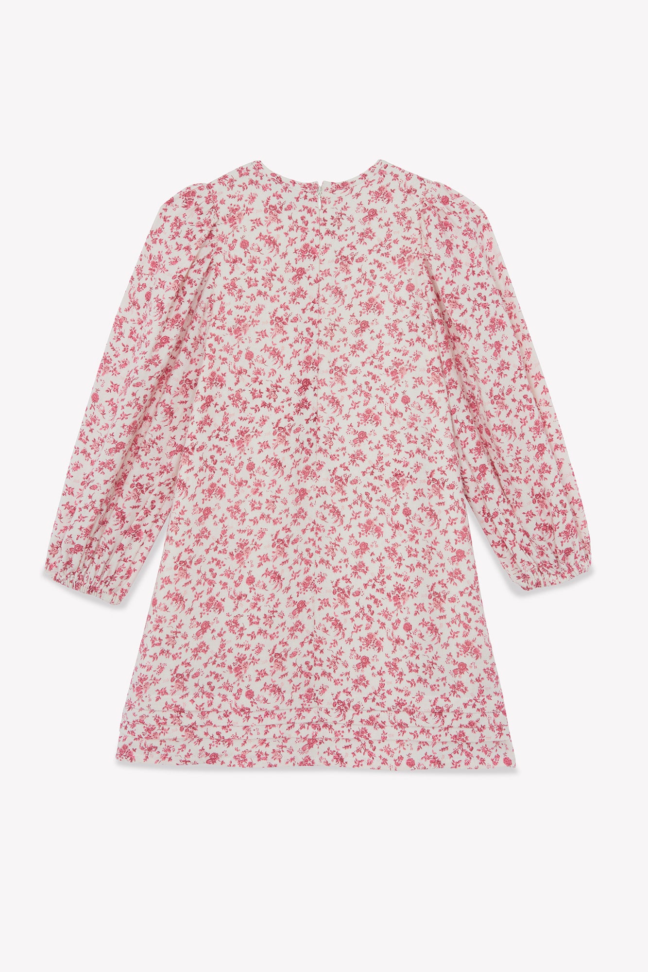 Dress - Ecru cotton Round neck Print flowery