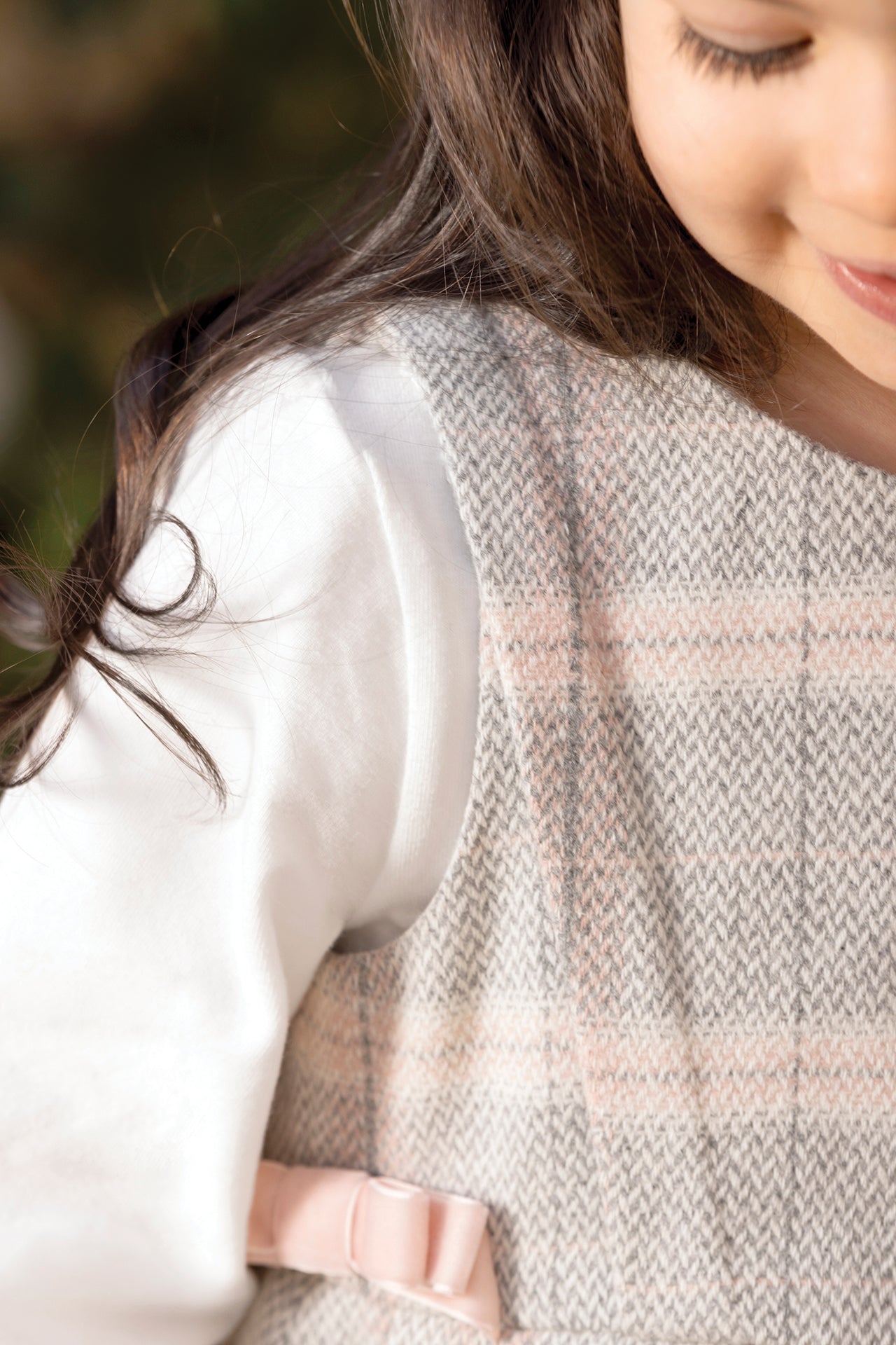 Dress - Beige medium Wool Check