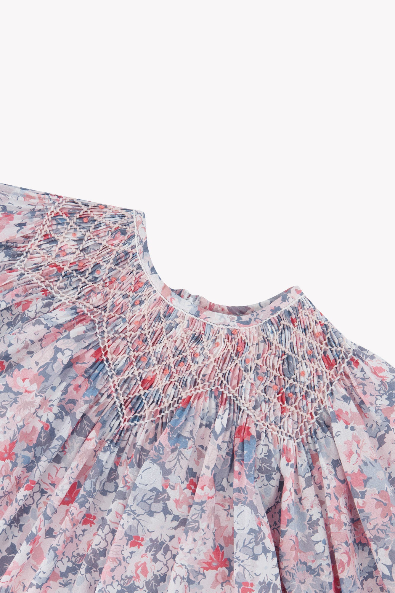 Vestido - Gris algodón medio Estampado flores