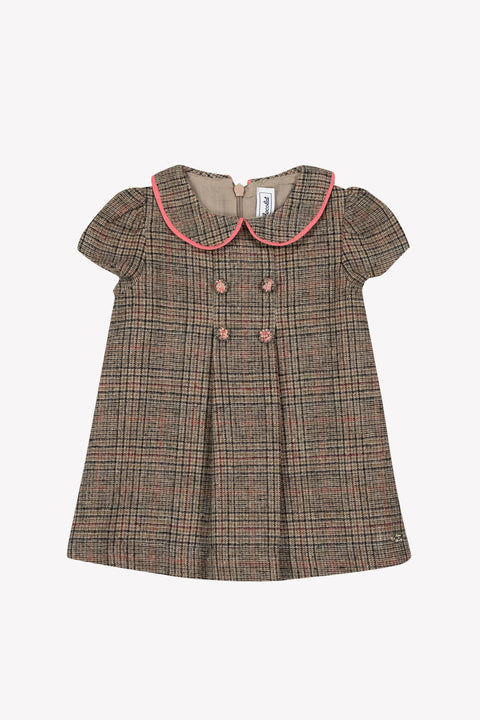 Vestito - Marrone Lana Scacchi - Image principale