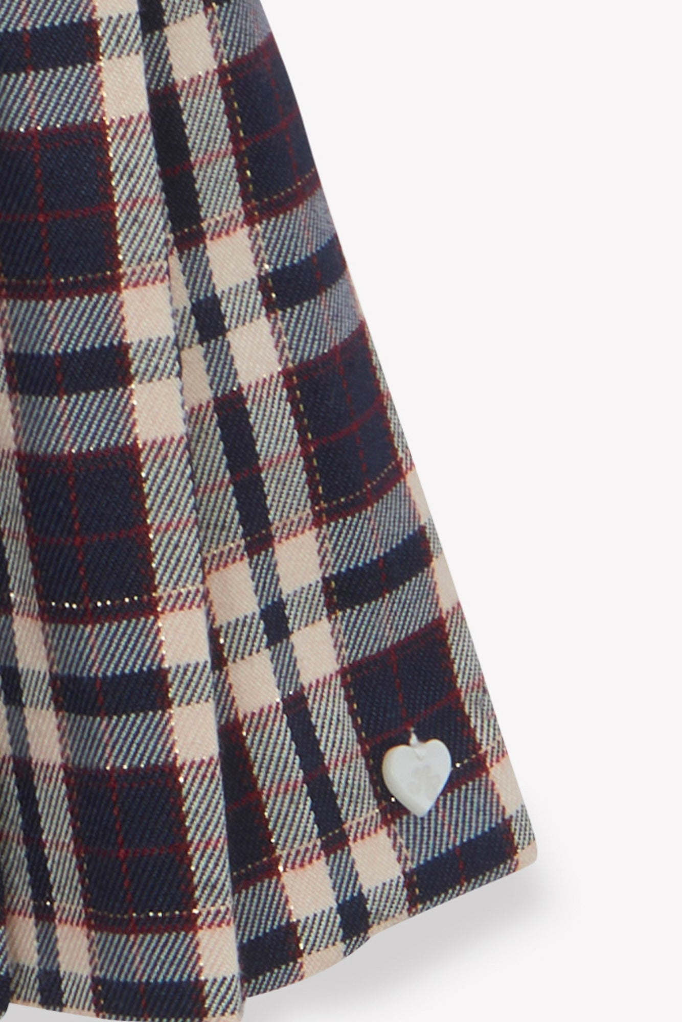 Dress - Navy Peter pan collar ruffled Check
