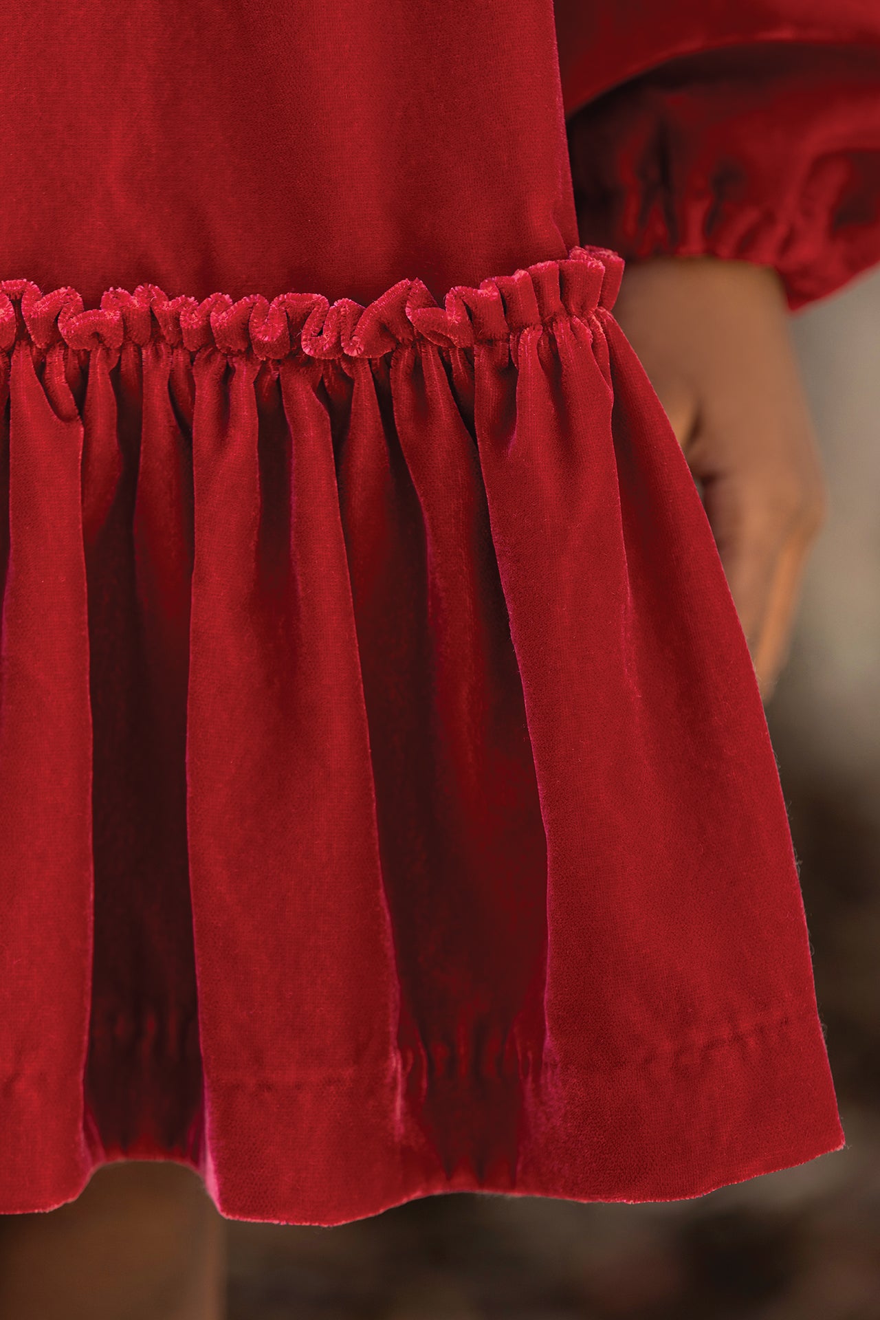 Dress - Cherry Velvet Collar Race