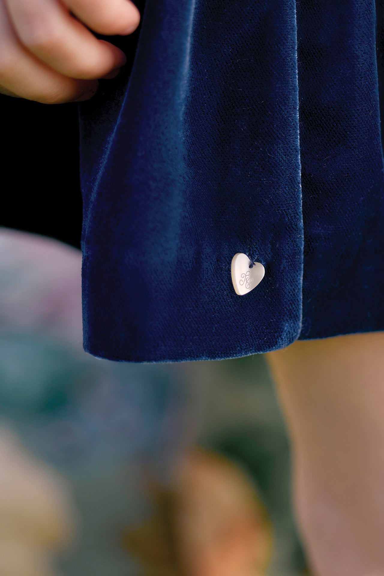 Dress - Navy Velvet Collar Race