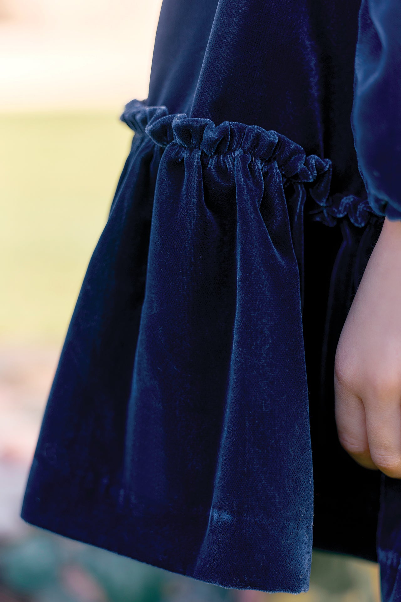 Dress - Navy Velvet Collar Race