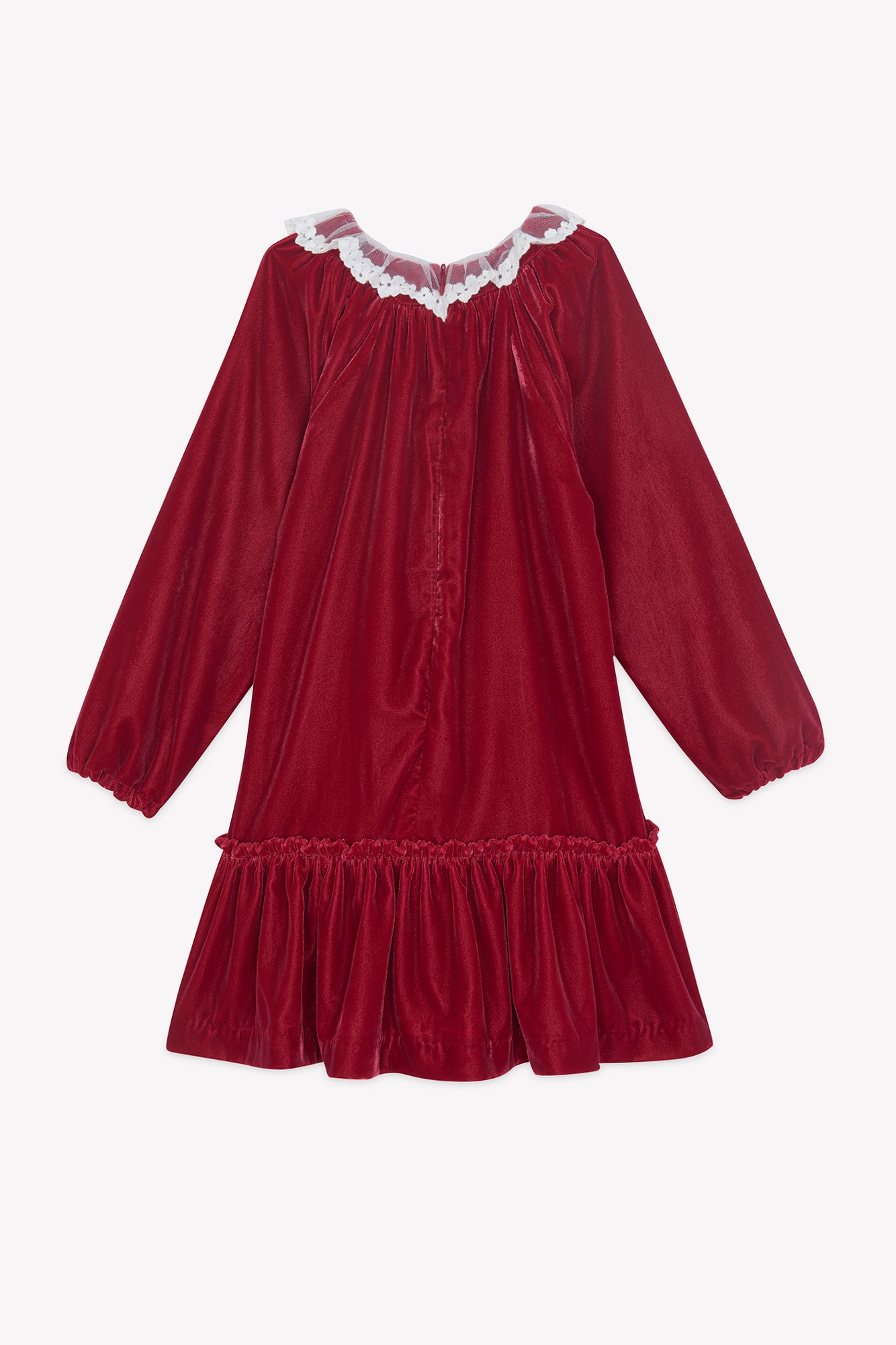 Dress - Cherry Velvet Collar Race