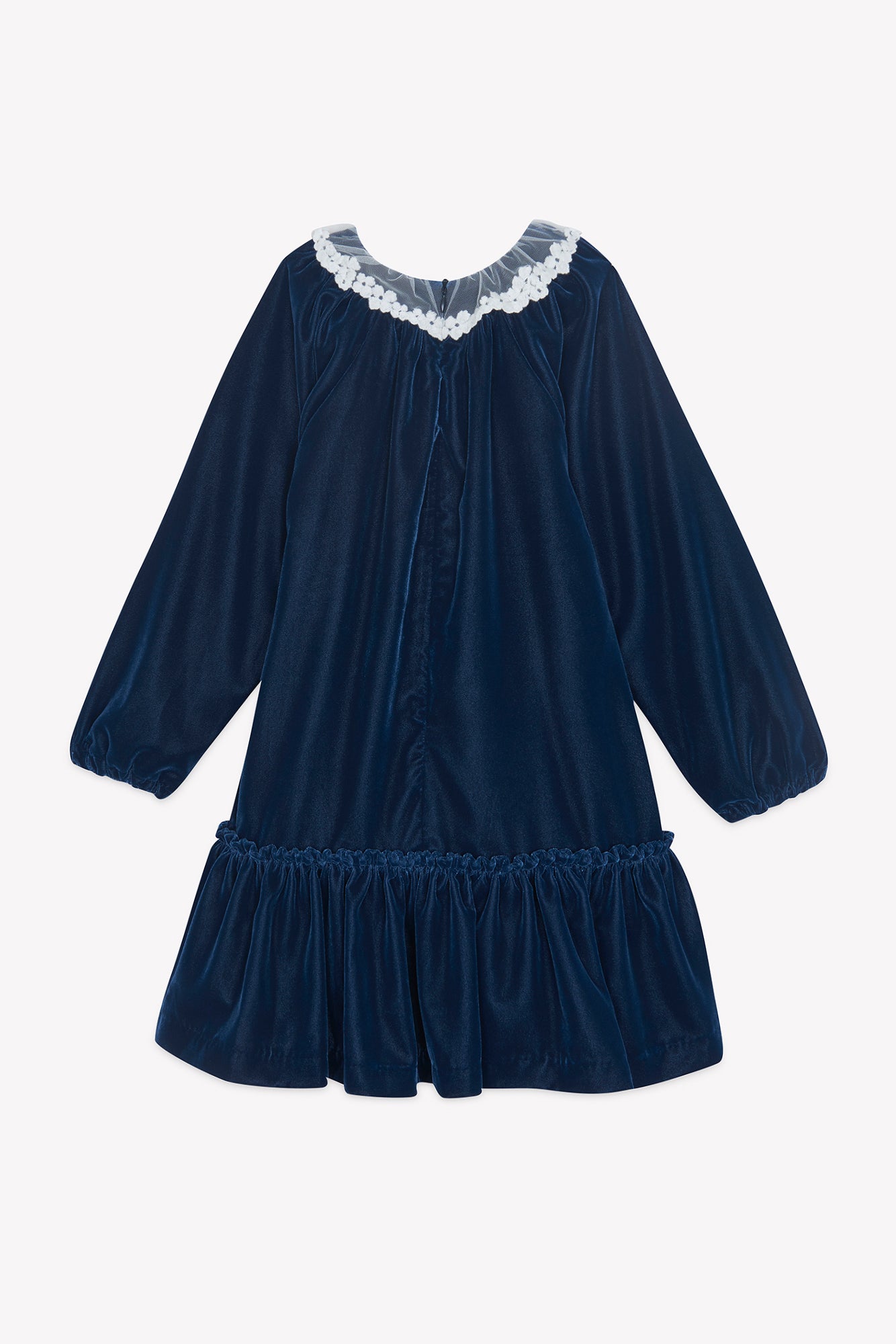 Dress - Navy Velvet Collar Race