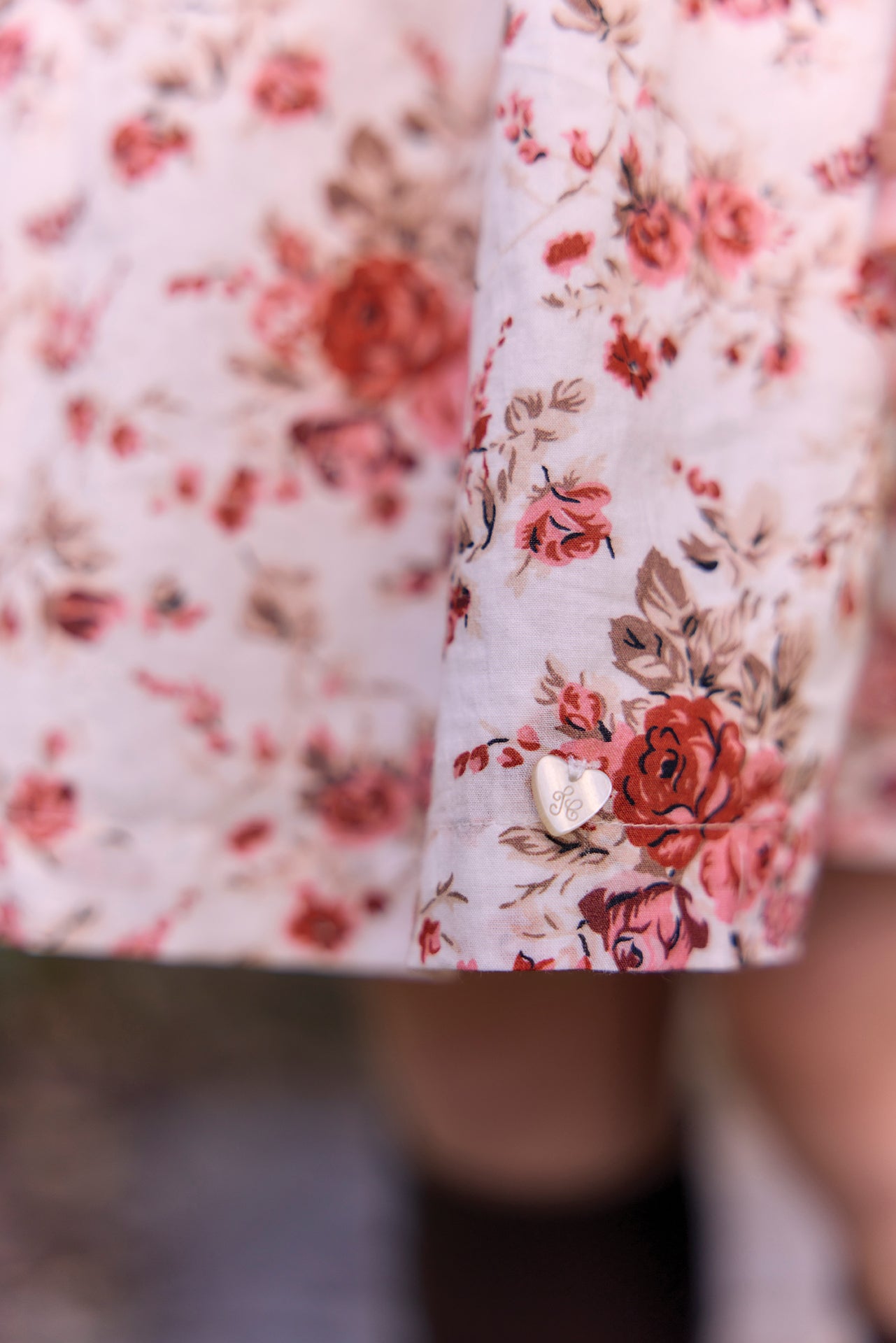 Dress - Pink cotton peony Bib collar