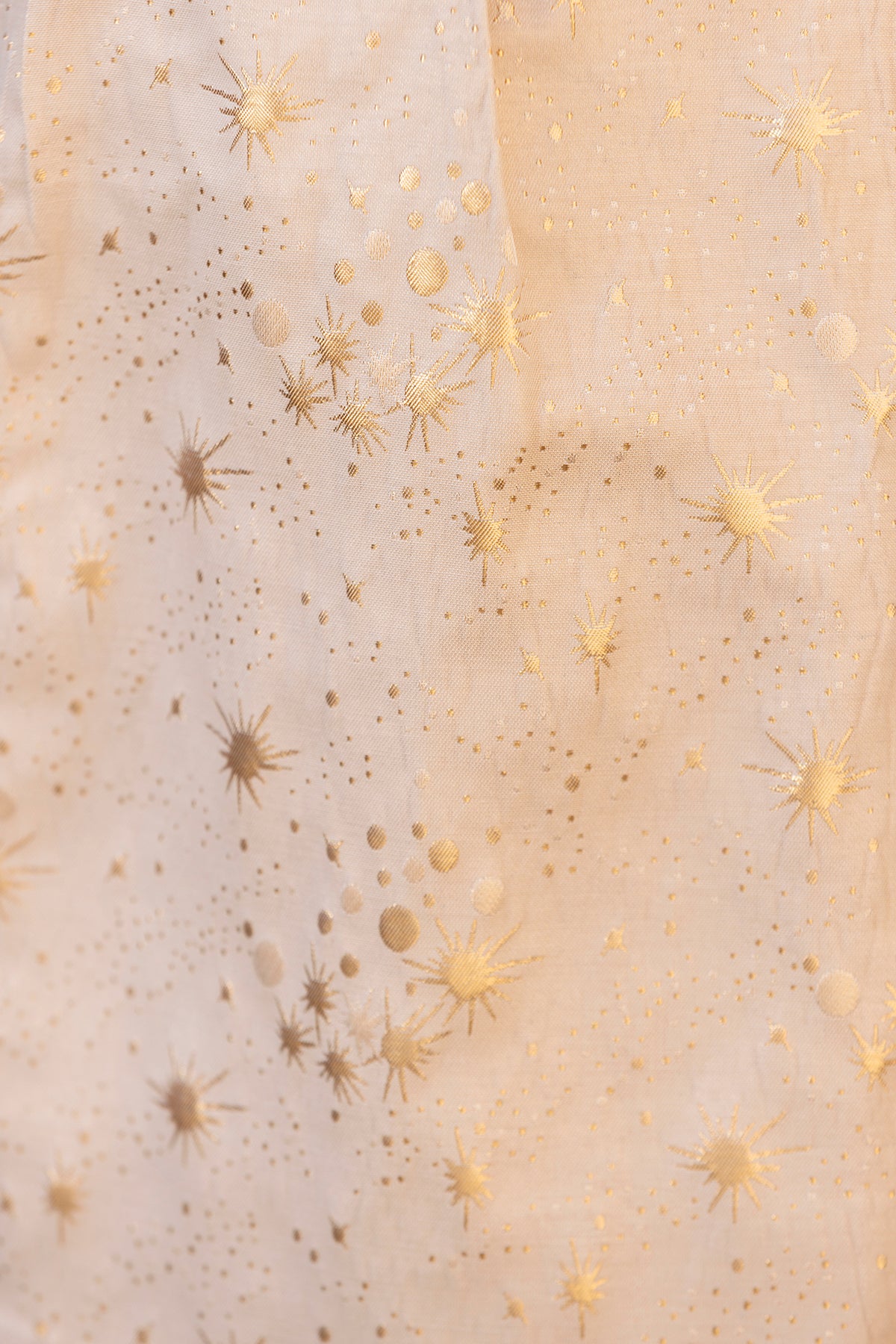 Jurk - roze katoen met gouden motieven